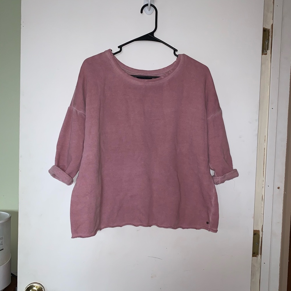 Pink thick mid length sleeve sweater